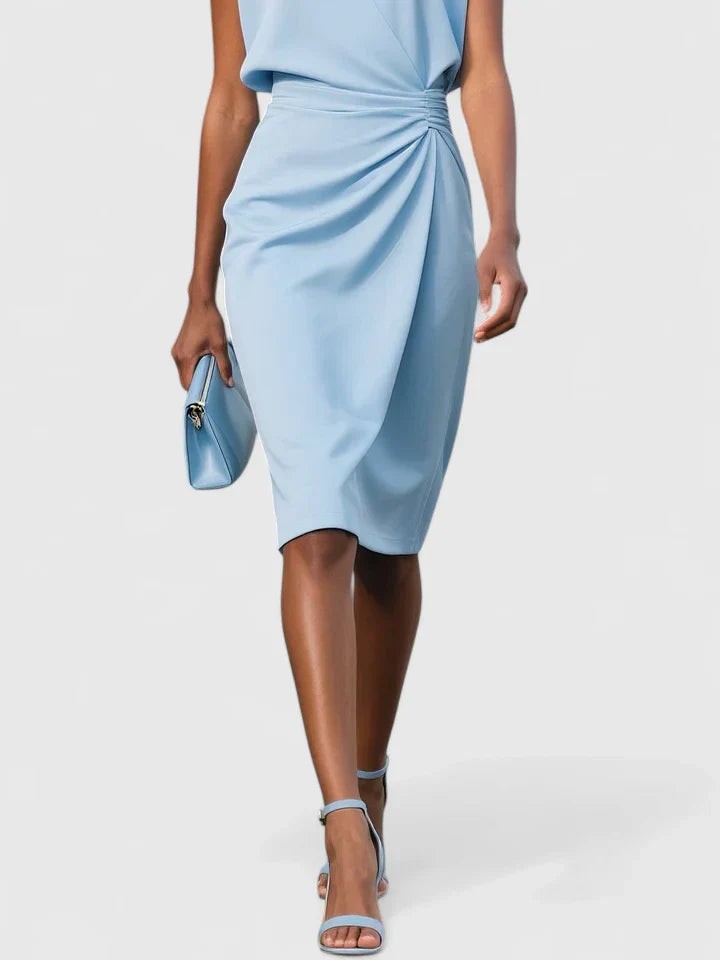 Tess ruched wrap midi dress - detail