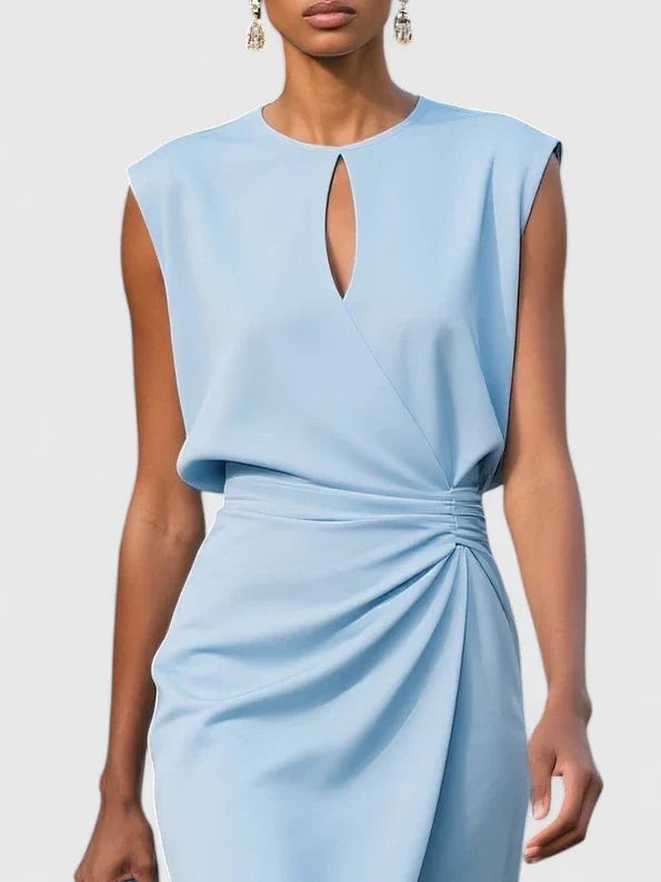 Tess ruched wrap midi dress - detail