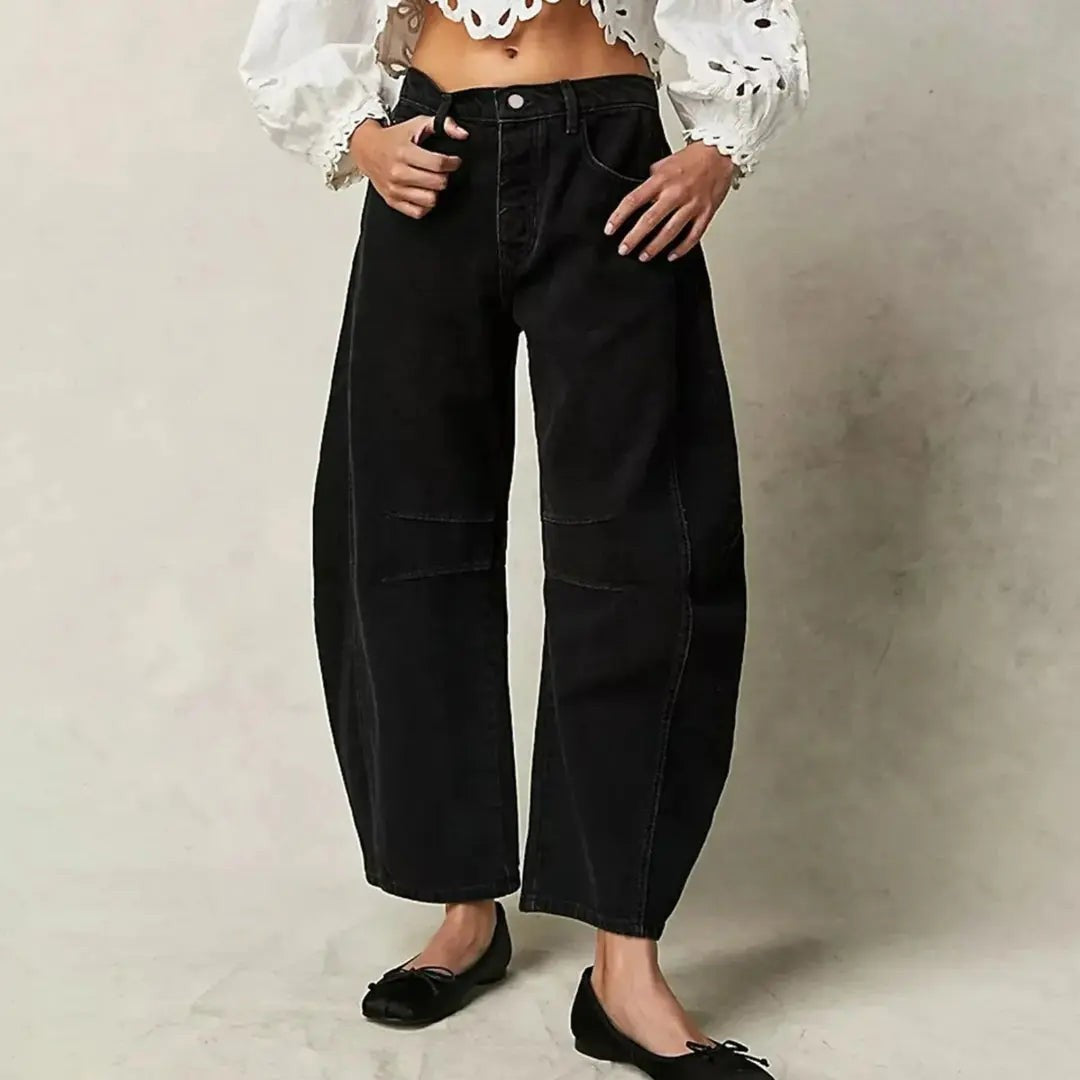 Hollis baggy barrel wide leg jeans - Black