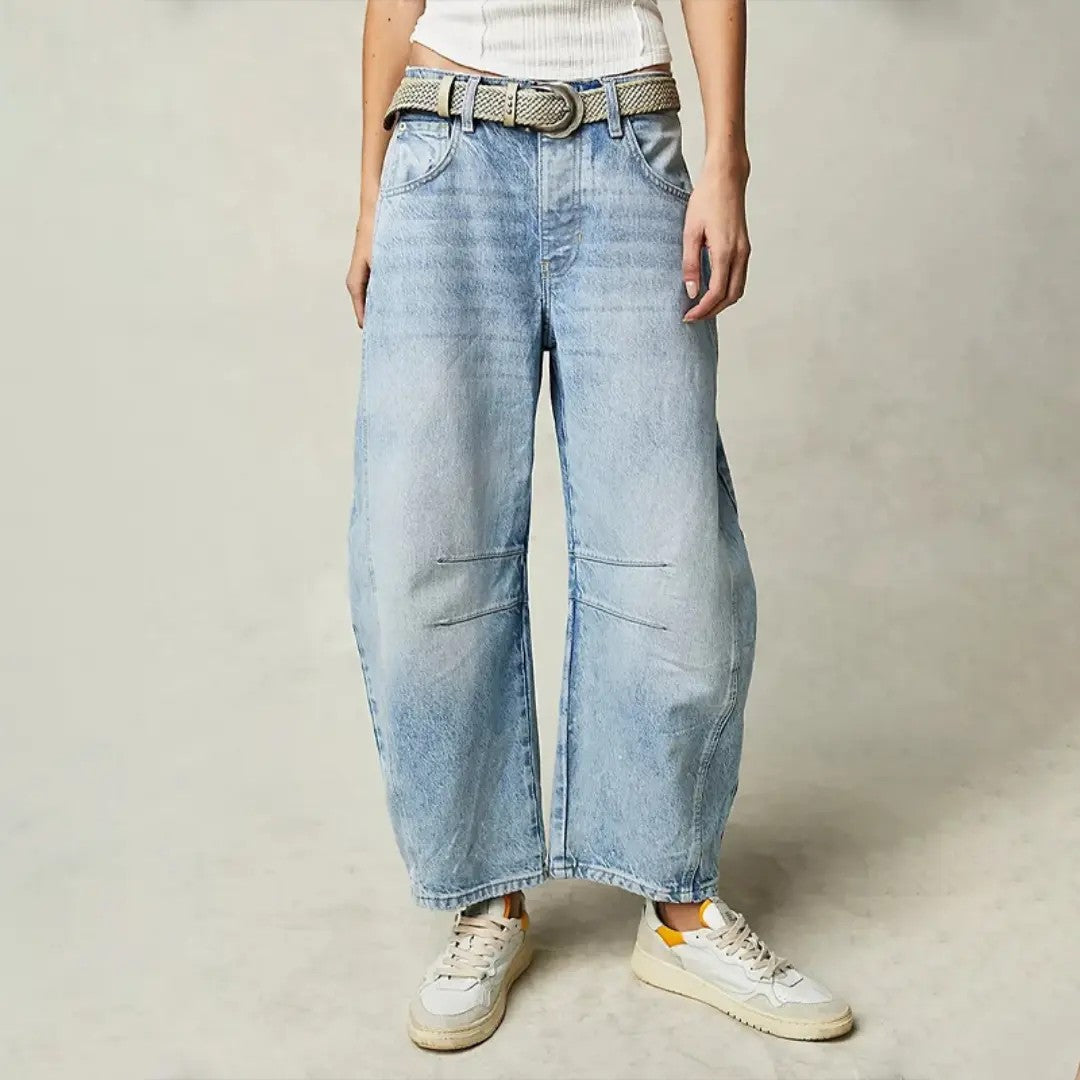 Hollis baggy barrel wide leg jeans - Light Blue
