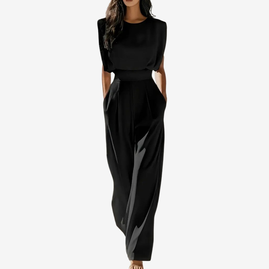 Marlowe Belted Linen Jumpsuit - Black