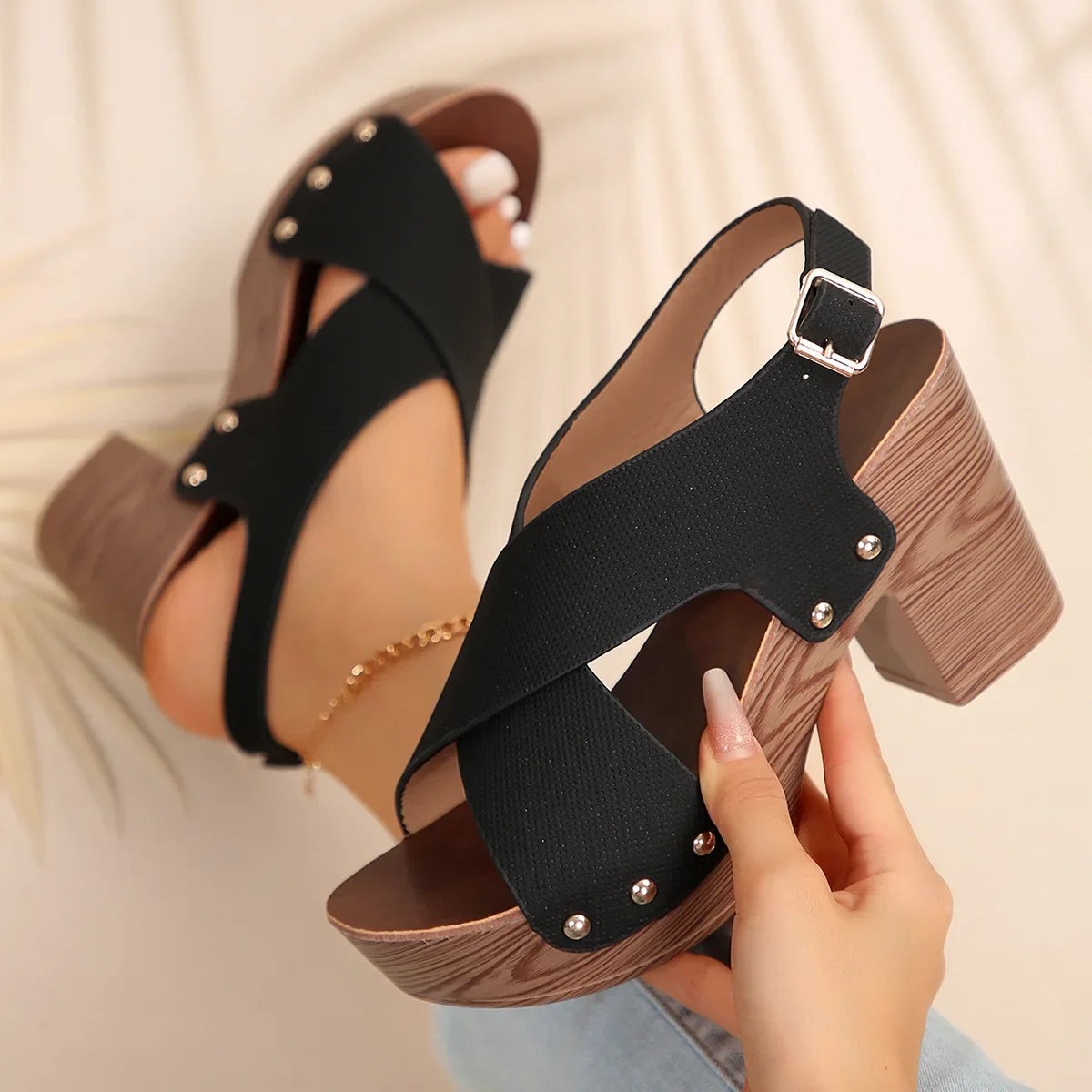 Nova chunky strappy platform sandals - detail