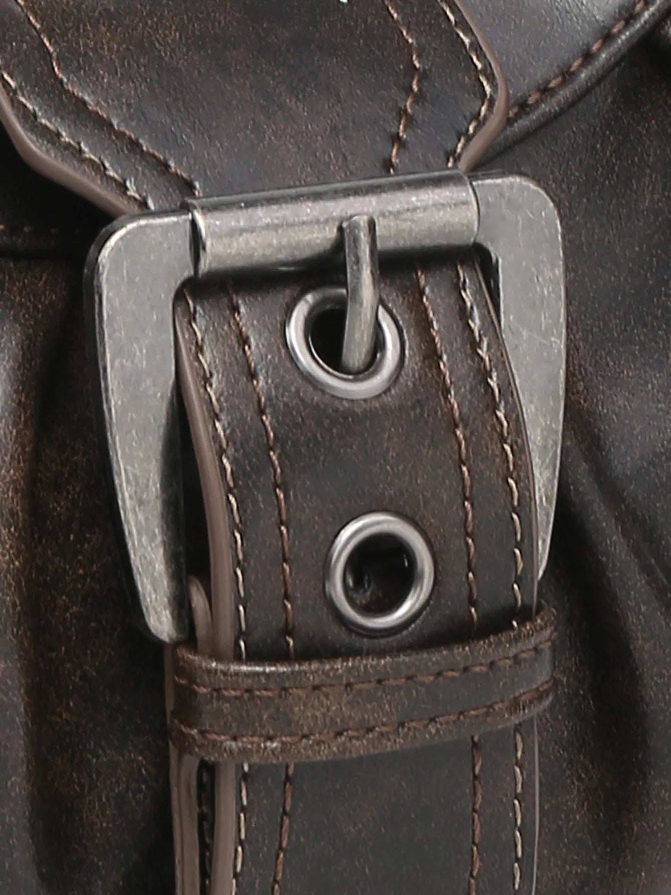 Lottie Vintage Leather Buckle Handbag - detail