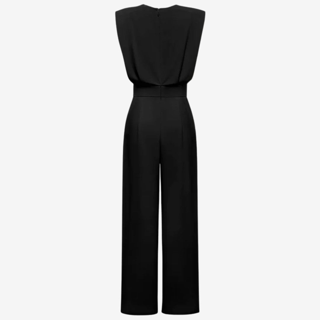 Marlowe Belted Linen Jumpsuit - detail