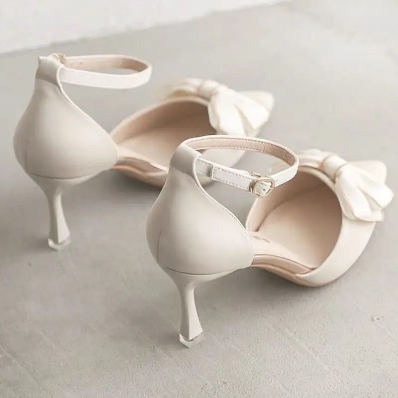 Juliet Slingback Bow High Heels - detail