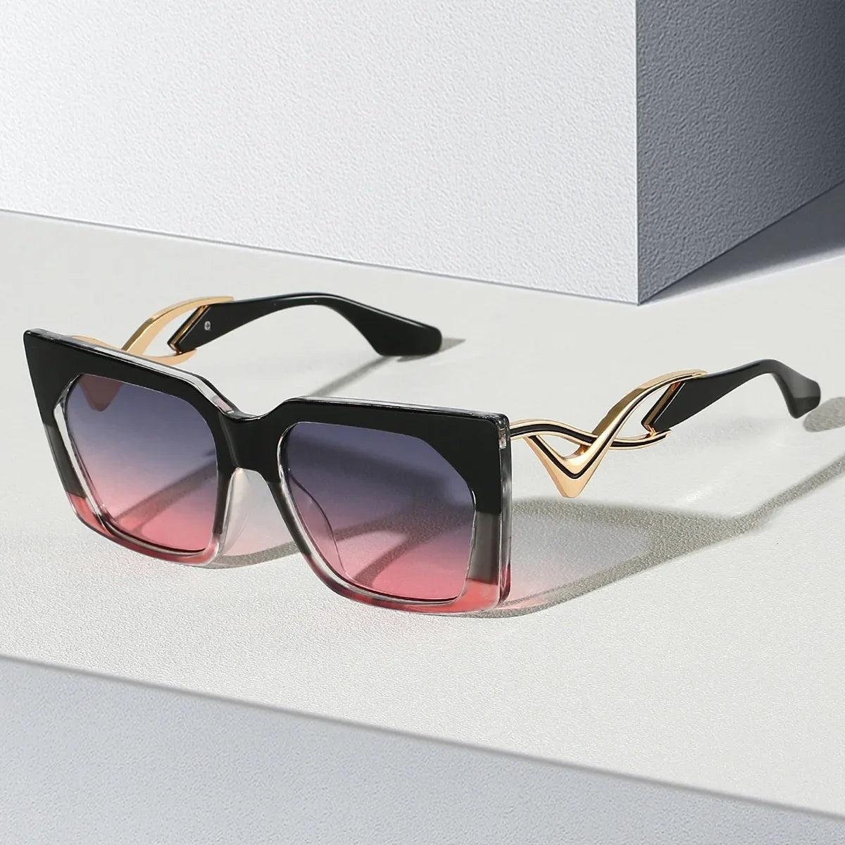 Mia Designer Square Sunglasses - Black