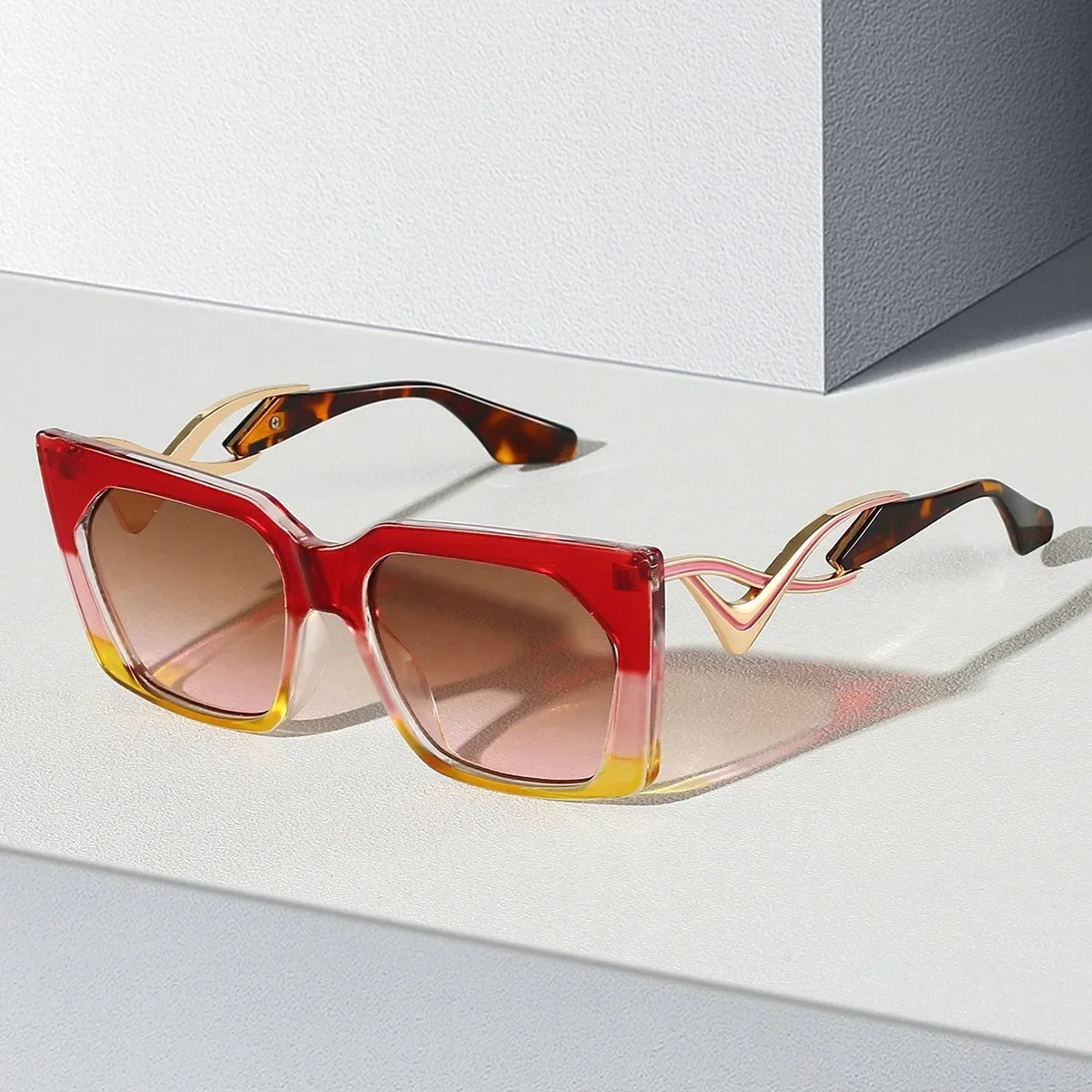 Mia Designer Square Sunglasses - Brown
