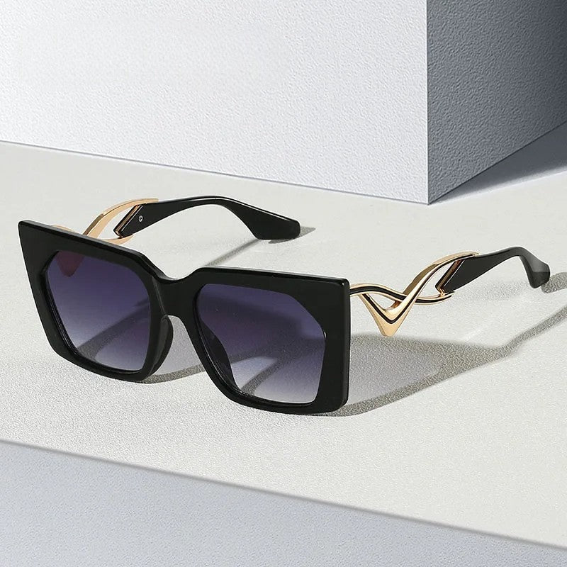 Mia Designer Square Sunglasses - Gray