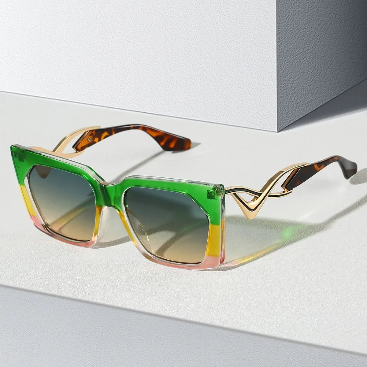 Mia Designer Square Sunglasses - Green