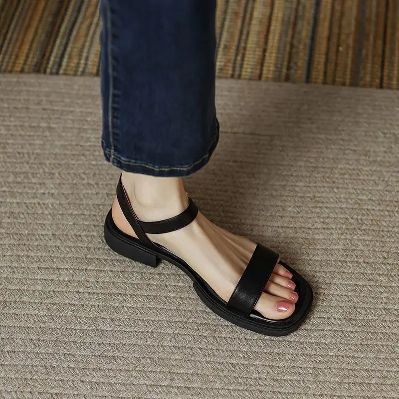 Olivia Strappy Sandals Black