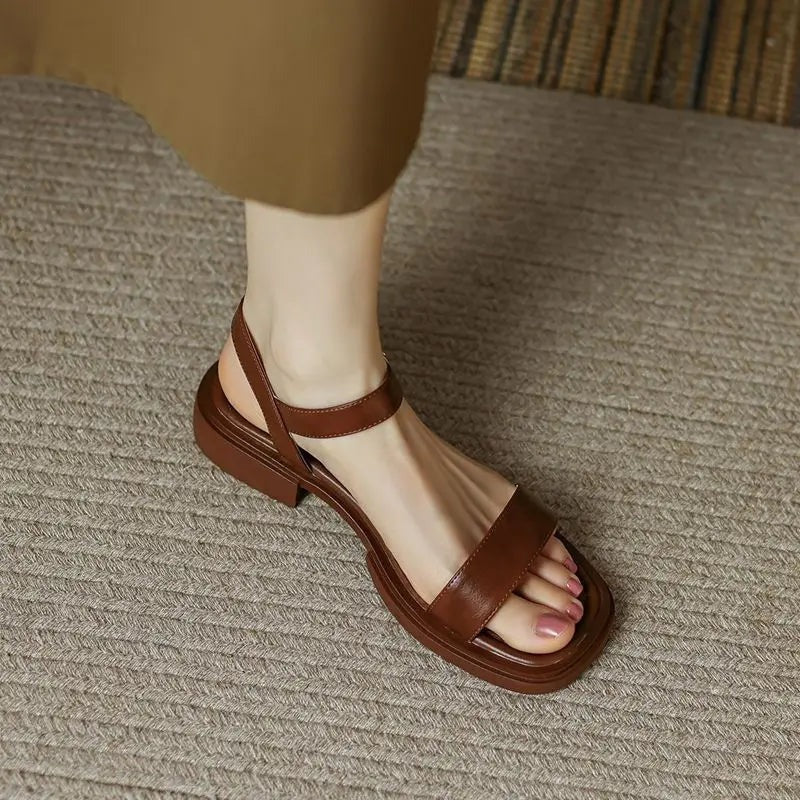 Olivia Strappy Sandals Brown