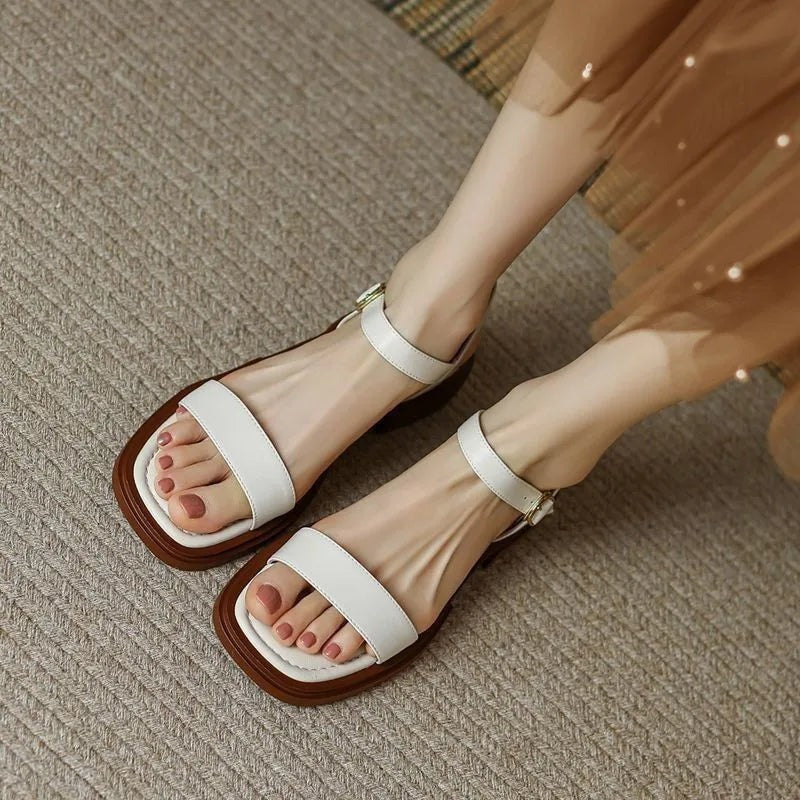 Olivia Strappy Sandals White