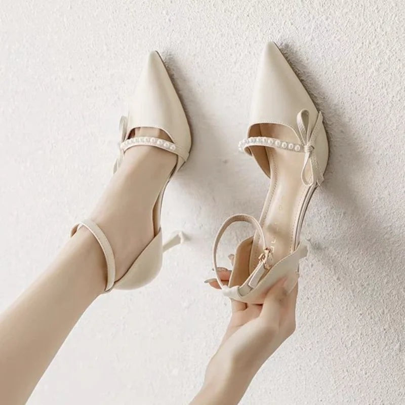 Juliet pearl strappy stiletto heels - Green
