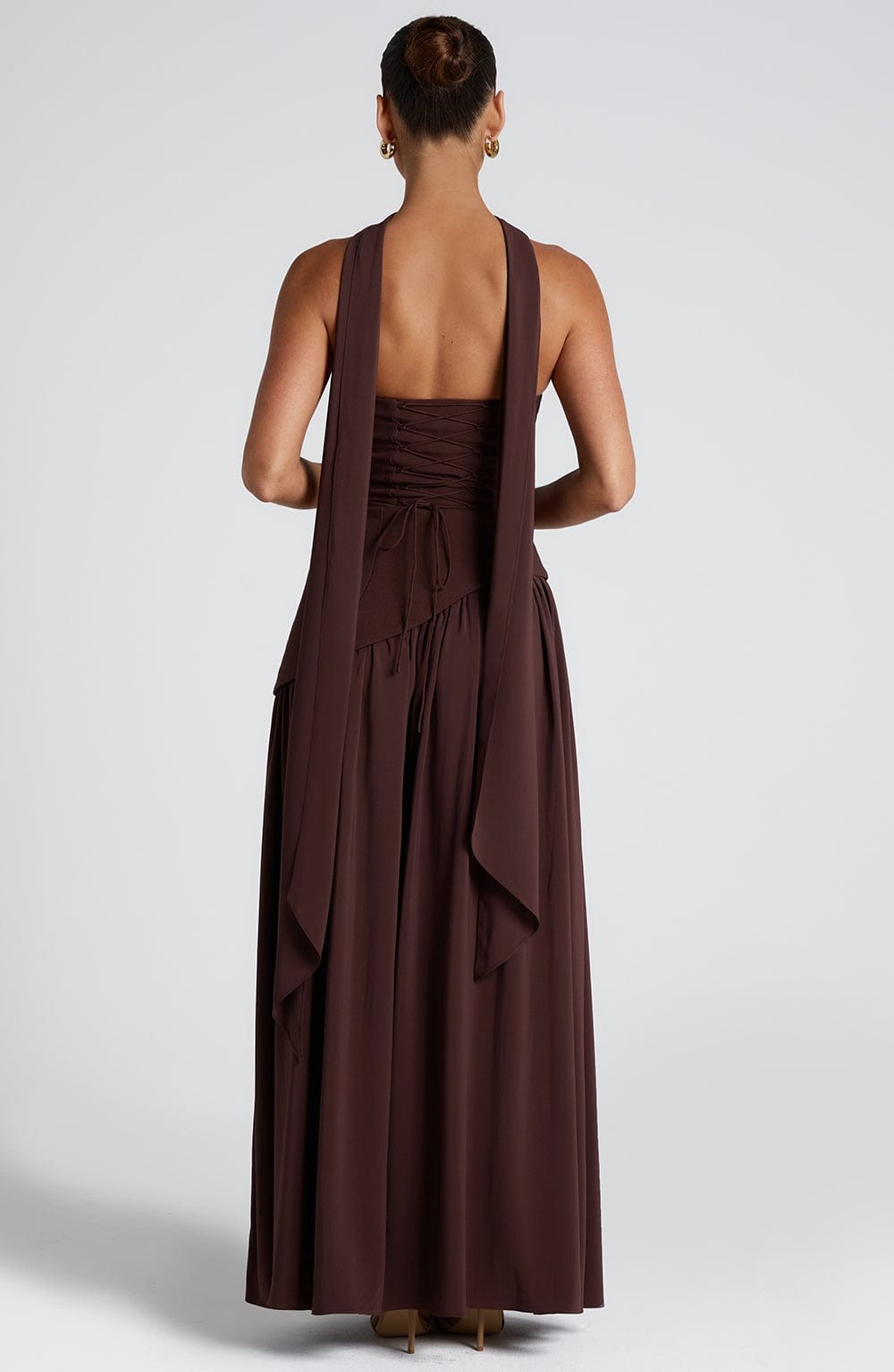 Yara Strapless High Slit Maxi Dress - Brown