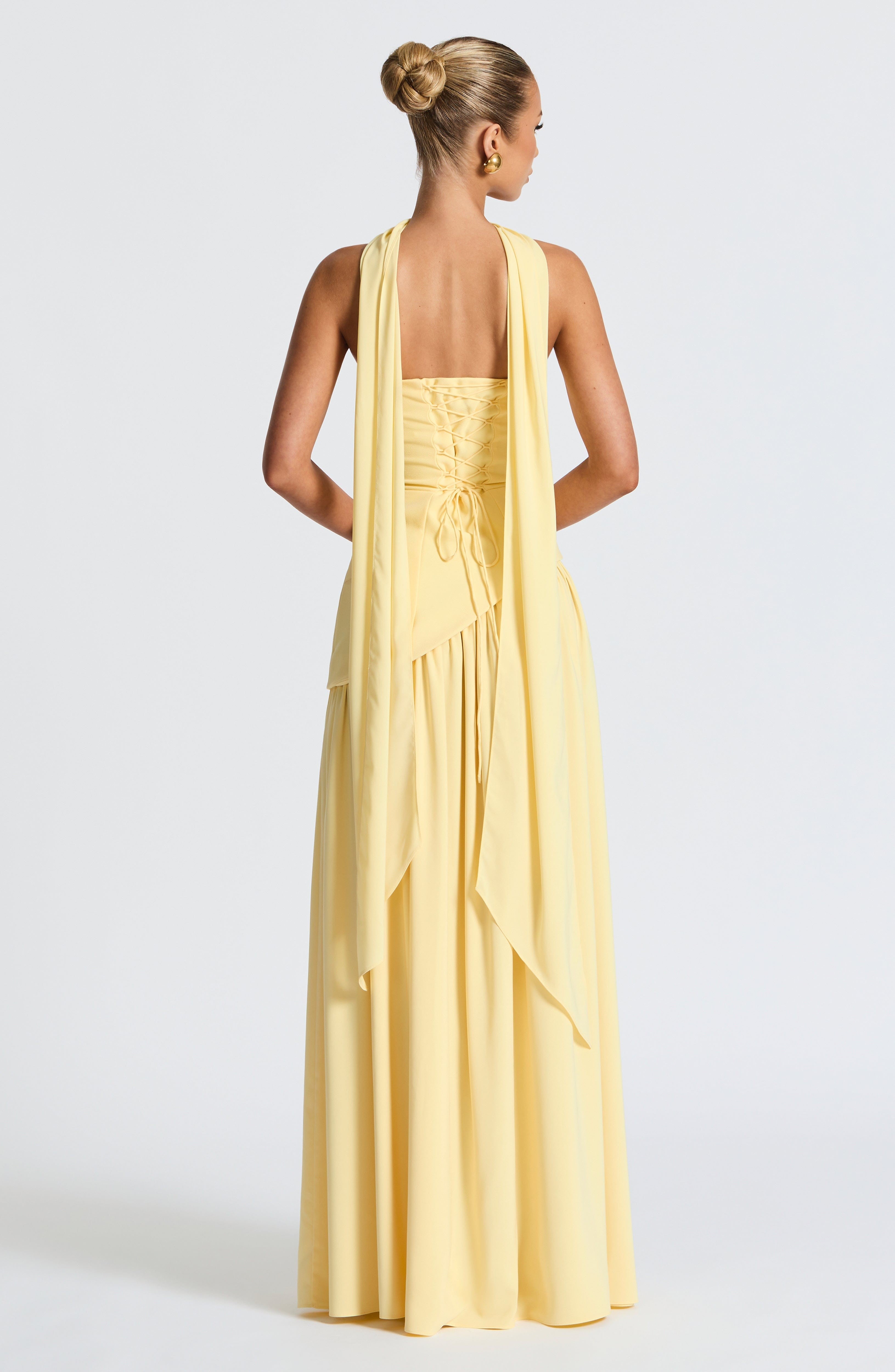 Yara Strapless High Slit Maxi Dress - Yellow